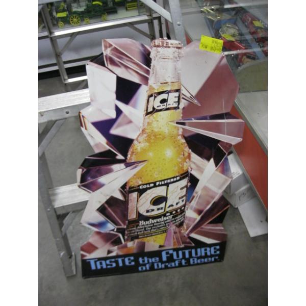 TIN BUDWEISER ICE DRAFT SIGN