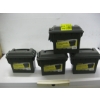 Image 1 : 4 GREEN MINI PLASTIC AMMO BOXES