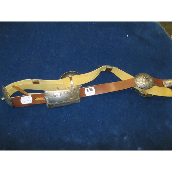 NAVAJO CONCHO BELT, SIGNED MARY-RITA PADILLA