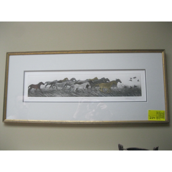 FRAMED NUMBERED PRINT "ON THE RUN", 63/200