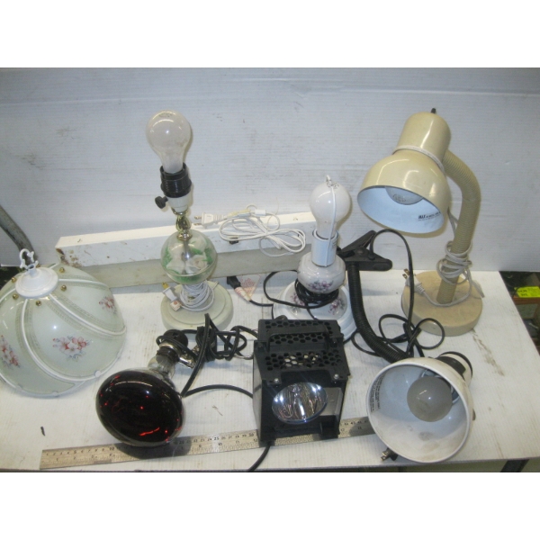 MISC. LIGHTS, STROBE LIGHT, DESK LAMP, ETC.