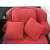 Image 2 : LG. RED UPHOLSTERED LOUNGE CHAIR