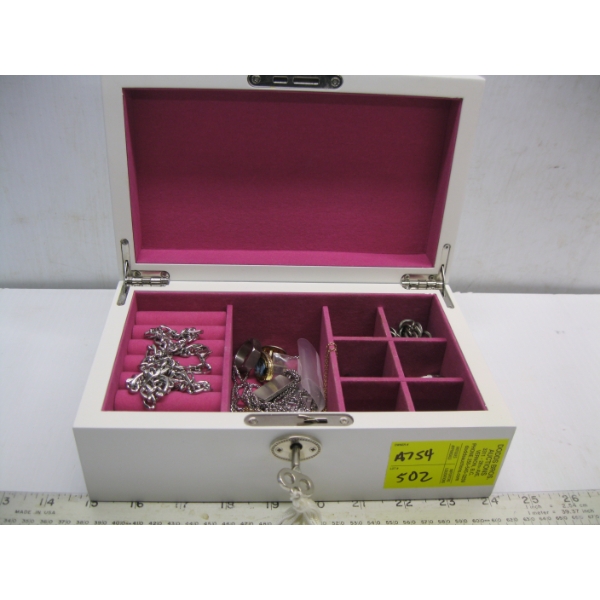 SM. JEWELLERY BOX W/ASST. CONTENTS