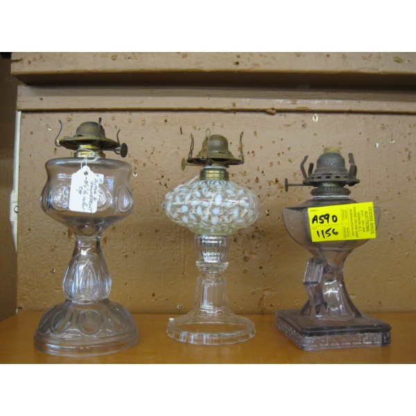 3 OIL LANTERN BASES - NO CHIMNEYS