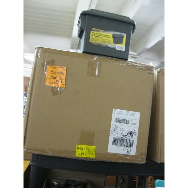 CASE OF 16 GREEN SMALL AMMO BOXES