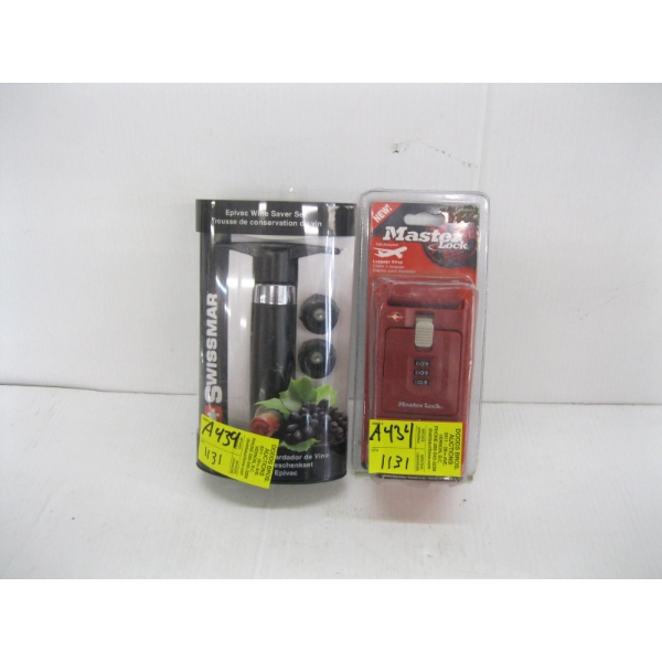 MASTERLOCK LUGGAGE STRAP & WINE SAVER SET