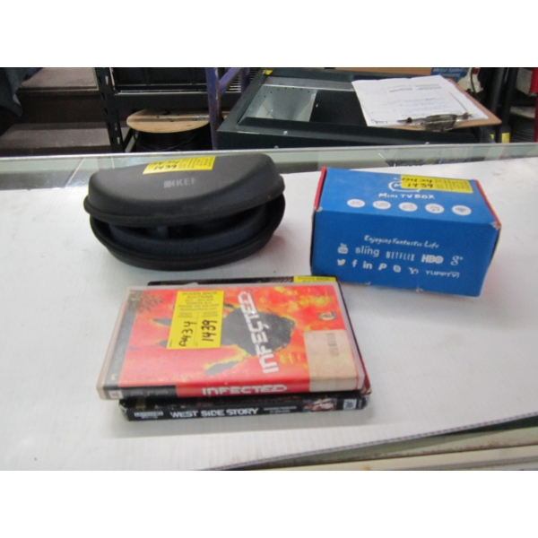 SET OF JBL HEADPHONES, MOVIE PSP GAME & MINI TV BOX