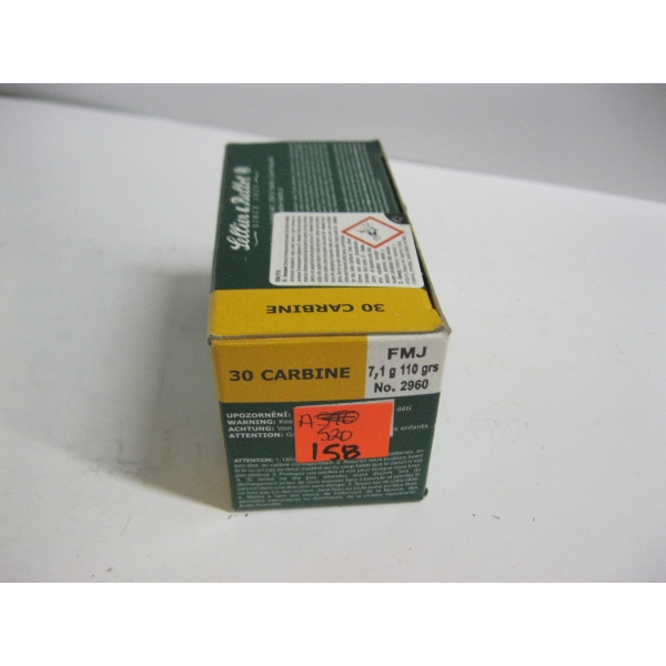 SELLIER & BELLOT 30 CARBINE 7.1G 110GRS FMJ|1X50 NABOJU CARTRIDGES
