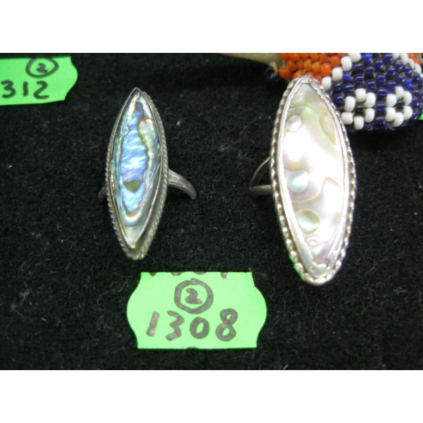 2 SILVER RINGS, BOTH SZ 6.5