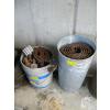 Image 1 : GALVANIZED CAN OF METAL DRIVE CHAIN & BUCKET OF MISC. VALVES, CHAIN, ETC.