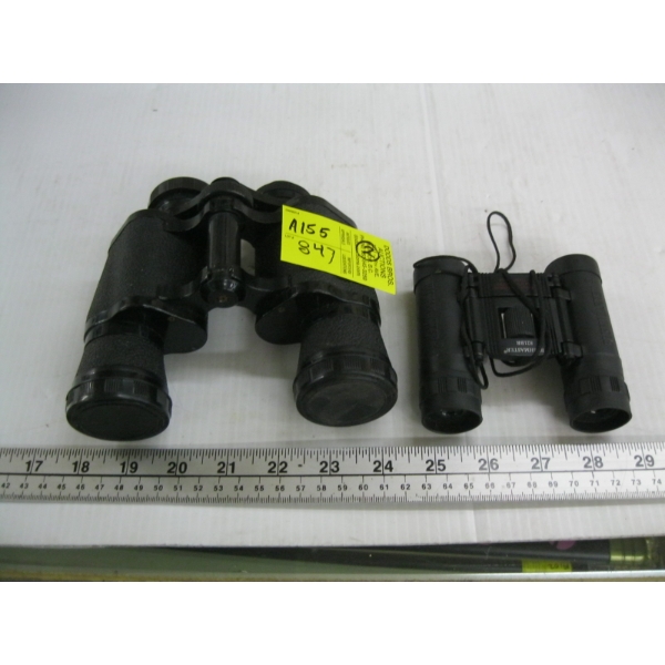 PAIR OF BUSHMASTER MINI FOLDING BINOCULARS & A PAIR OF JASON 7X35 BINOCULARS