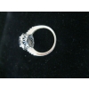 Image 5 : LADIES SILVER .925 RING W/BLUE & CLEAR STONES (NOT DIAMONDS), SZ 7 3/4