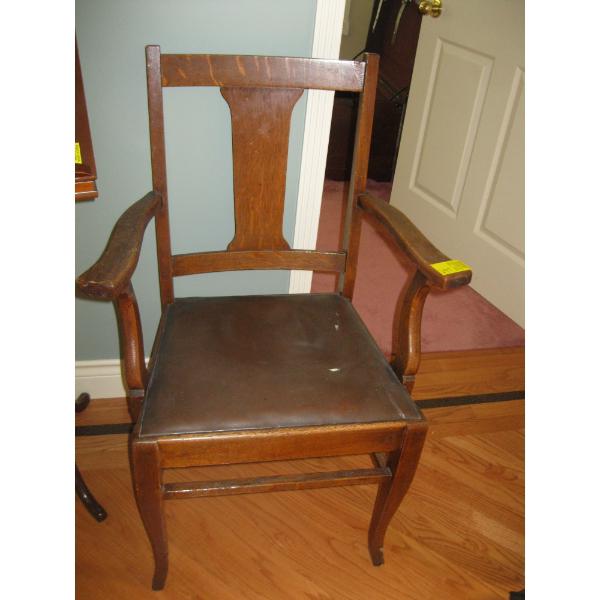 OAK FRAMED ARMCHAIR