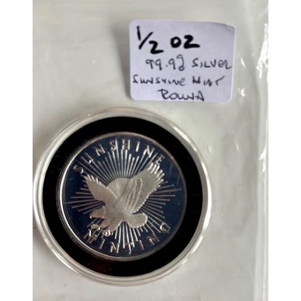 SUNSHINE MINT 0.5 OZ. .999 SILVER ROUND (TAX EXEMPT)