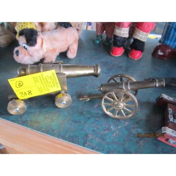 2 BRASS CANNONS