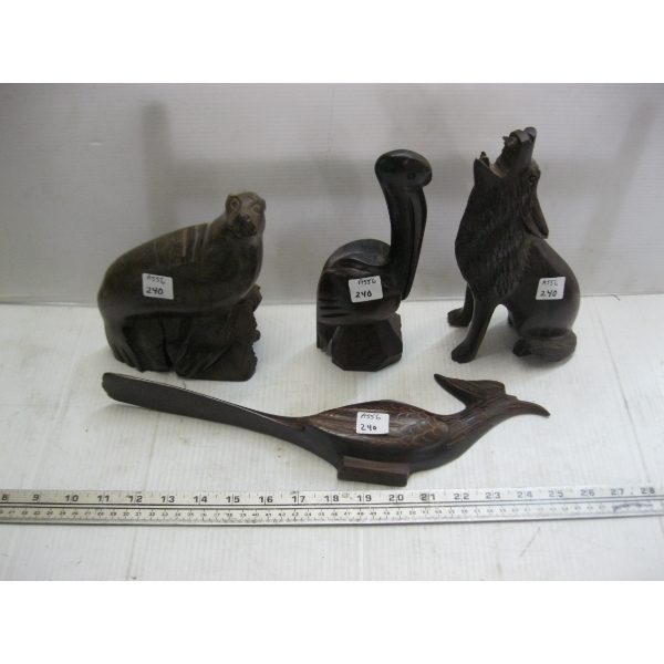 4 IRONWOOD FIGURINES