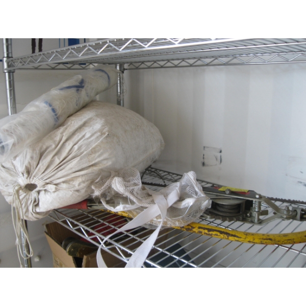BOW SAW, CAR COVER & COME A LONG