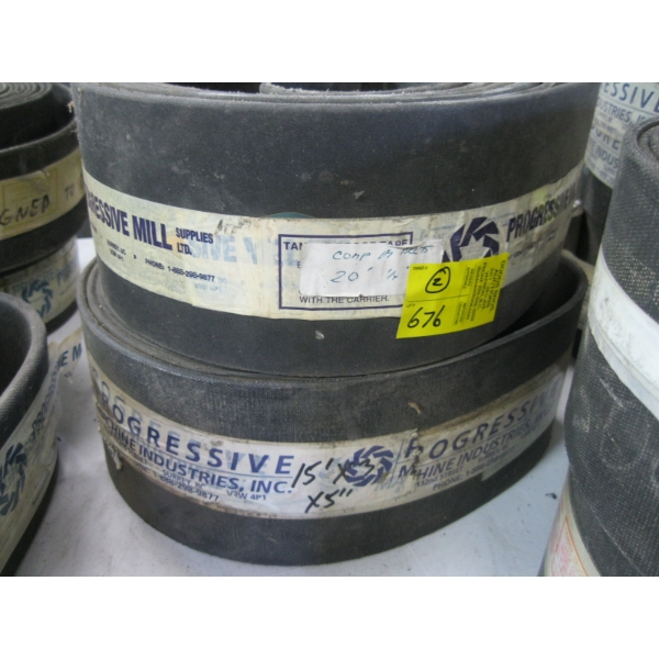 2 DRIVE BELTS - 20'X5" & 15'3"X5"