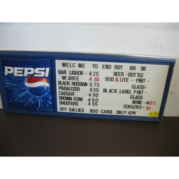 PEPSI LETTERED SIGN