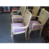 Image 2 : SET OF 4 WOOD FRAMED UPHOLSTERED SEAT, CANE BACK DINING CHAIRS