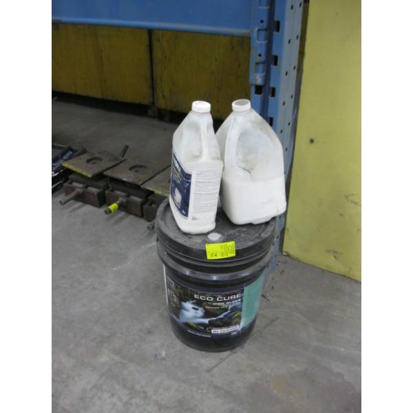 1 CONTAINER OF GLUE & 1 CONTAINER OF CONCRETE AGENT & A PART CONTAINER OF CONCRETE CURE