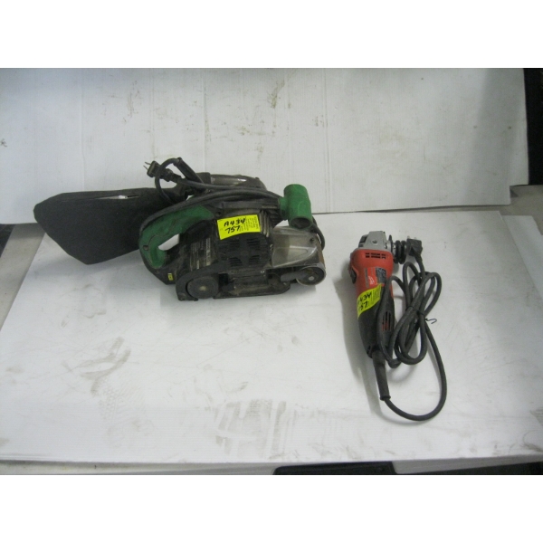 MILWAUKEE 4.5" GRINDER & A HITACHI 3" BELT SANDER