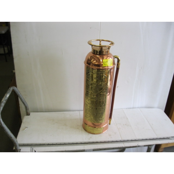 ANTIQUE BRASS & COPPER FIRE EXTINGUISHER