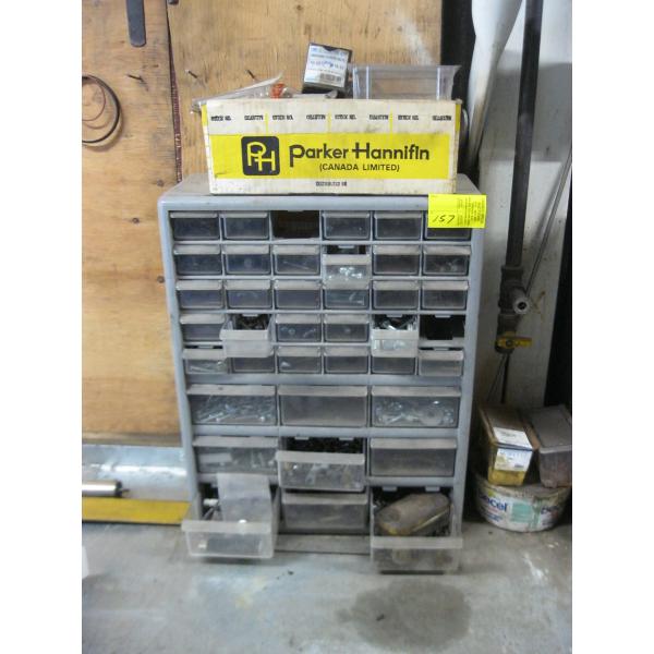 2 MULTI-DRAWER CONTAINERS W/MISC. SCREWS, FITTINGS, ETC.