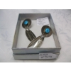 Image 2 : STERLING SILVER (.925) EARRINGS W/TURQUOISE STONES
