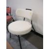 Image 1 : WHITE METAL FRAMED ROUND SEAT UPHOLSTERED CHAIR