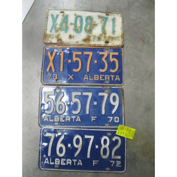 4 ALBERTA PLATES - 1972, 1973, 1967
