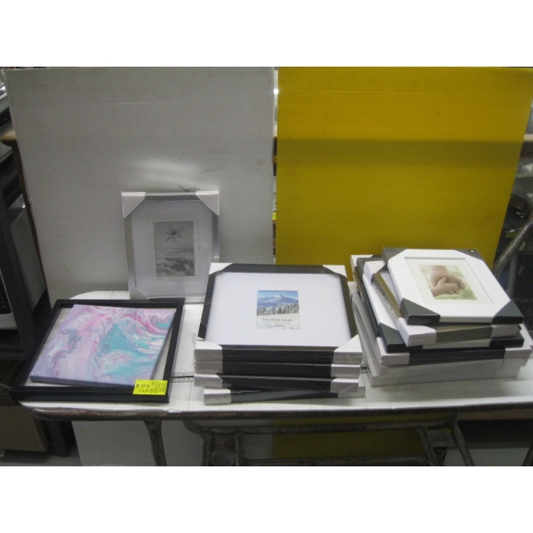 STACK OF NEW PICTURE FRAMES, ETC.