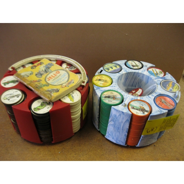 PLASTIC JELLO POGS & HOLDERS