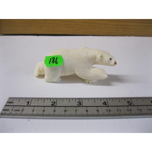 SIGNED POLAR BEAR CARVING