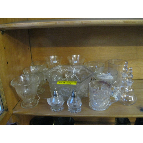 SELECTION OF ASST. GLASSWARE - CREAMERS, BOWL, JUICE TUMBLERS, ETC.