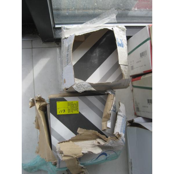 2 BOXES OF DECORATIVE 8"X8" TILES - BLACK, WHITE & GREY