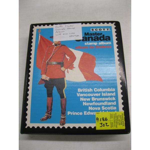 SCOTS MASTER CDN STAMP ALBUM W/OVER 1100 STAMPS