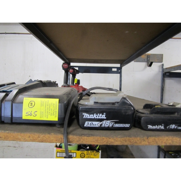 2 MAKITA BATTERIES - 18V - W/CHARGER
