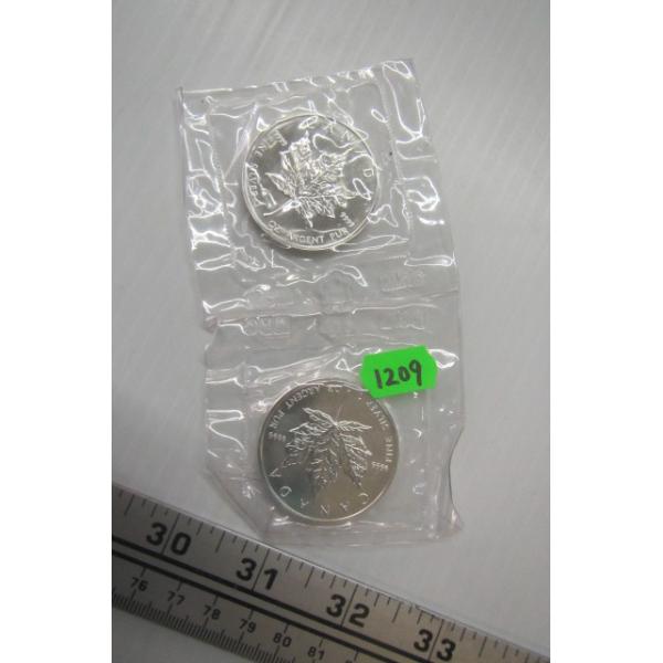 2 .999 FINE SILVER 1 OZ. 1989 MAPLE LEAFS (TAX EXEMPT)