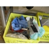 Image 2 : CRATE OF MISC. RUBBER GLOVES, CLEANERS & BOX OF MISC. DRYING RACKS, CANNING JARS, ETC.