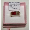 Image 1 : STERLING SILVER (.925) RING W/RED STONE, 11G, SZ 9 1/2