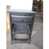 Image 6 : PINE STUDENT DESK, BLACK END TABLE, PINK IRONING BOARD W/IRON