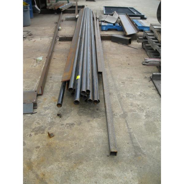 LG. LOT OF 1 1/2" PIPE, TUBING, ANGLE IRON, ETC.