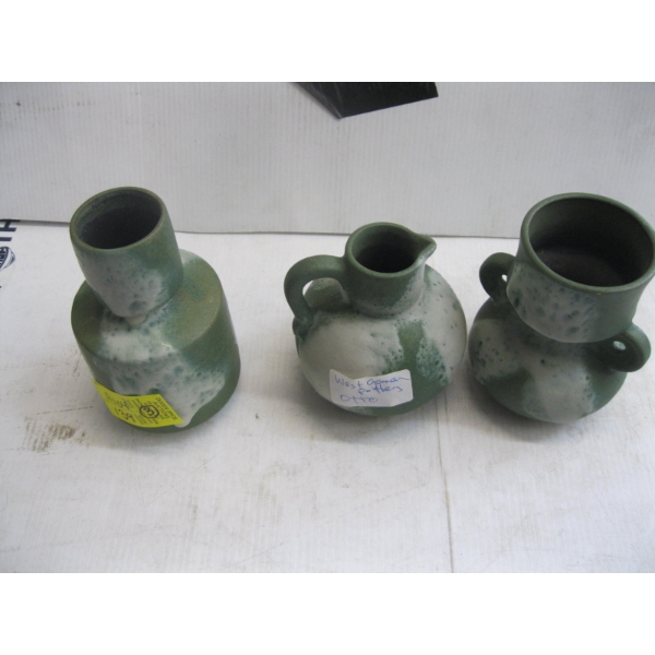 3 WEST GERMAN OTTO POTTERY VASES
