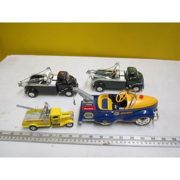 LOT OF 4 DIECAST TOW TRUCKS