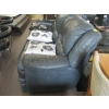Image 2 : GREEN LEATHER SOFA - DUAL RECLINING