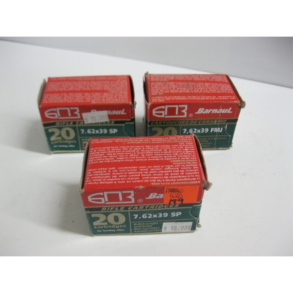 BARNAUL 7.62X39FMJ 123GR|3X20 CARTRIDGES