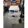 Image 2 : PLASTIC STORAGE UNIT W/ASST. CONTENTS - HAIR DRYER, BRUSHES, ETC.