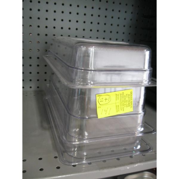 3 PLASTIC FOOD PANS - DIFFERENT SIZES