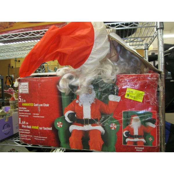 5.5' ANIMATED SANTA ON CHAIR